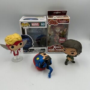 Marvel Funko Pop X-Men Bundle Beast 643 Dark Phoenix Angel Wolverine Mystique